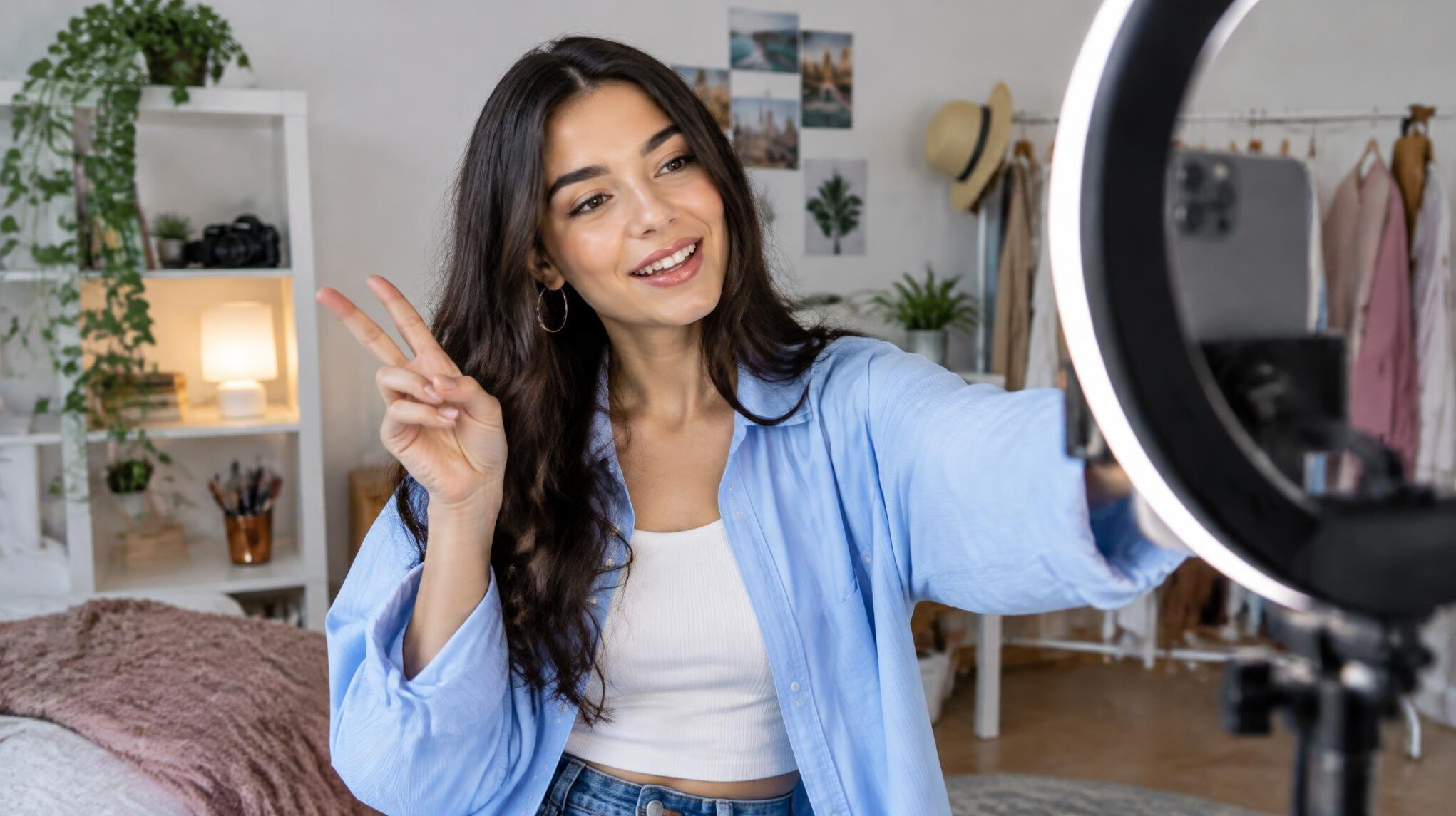 influencer posing for camera